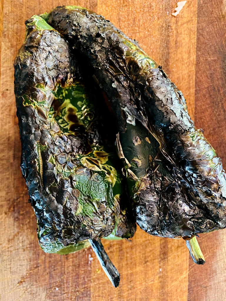 Roasted poblanos
