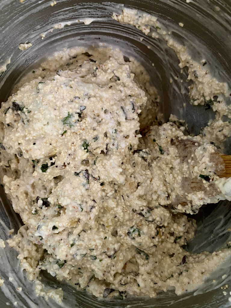 Uncooked amaranth fritter mixture