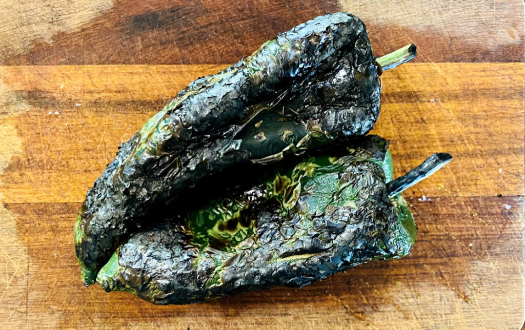 Stove-top roasted poblanos