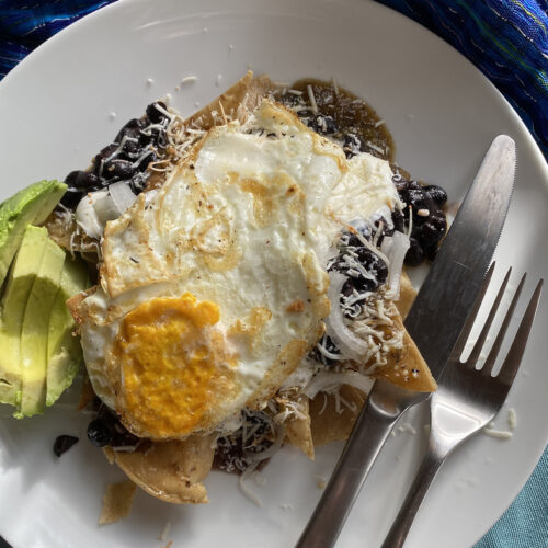 Chilaquiles with Roasted Salsa Verde