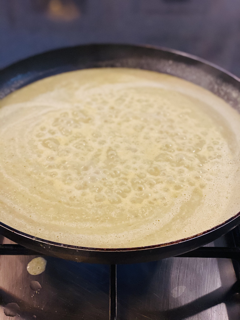 Enchilada Suiza sauce simmering