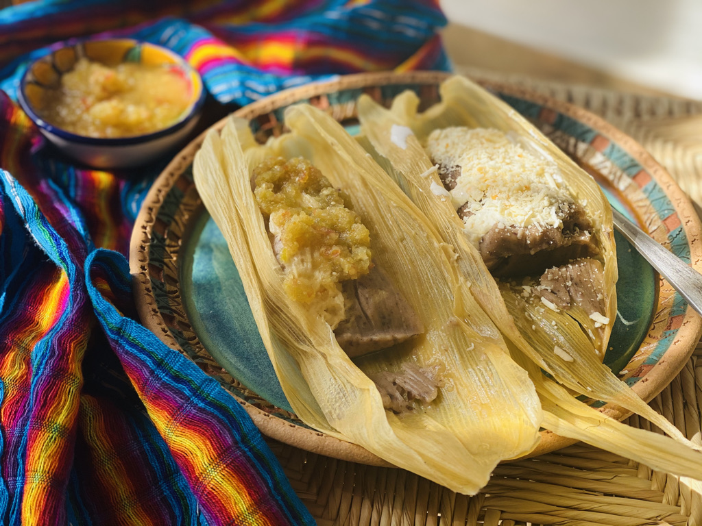 Prepared black bean tamales horz