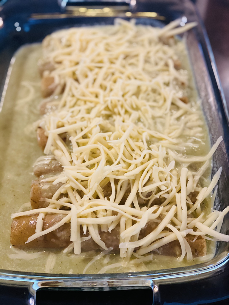 Enchiladas Suizas before going into the oven