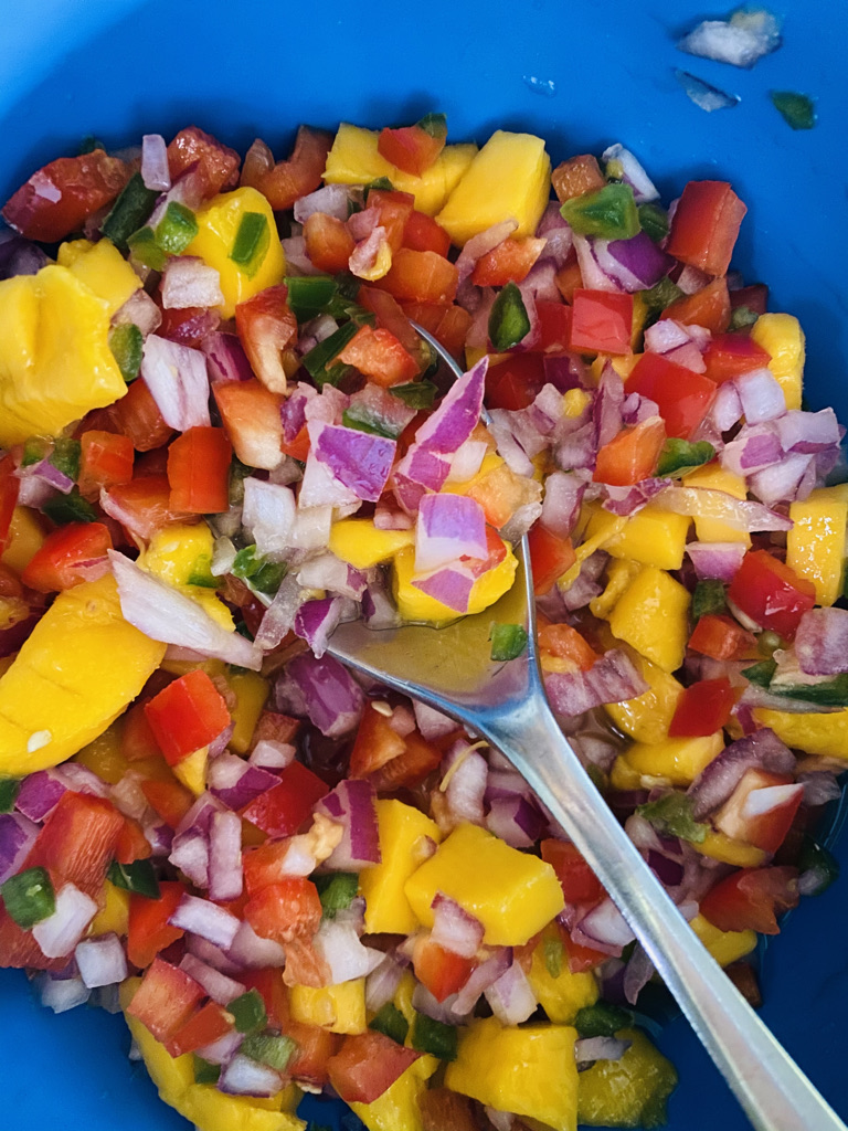 Mango Salsa Ingredients Mixed