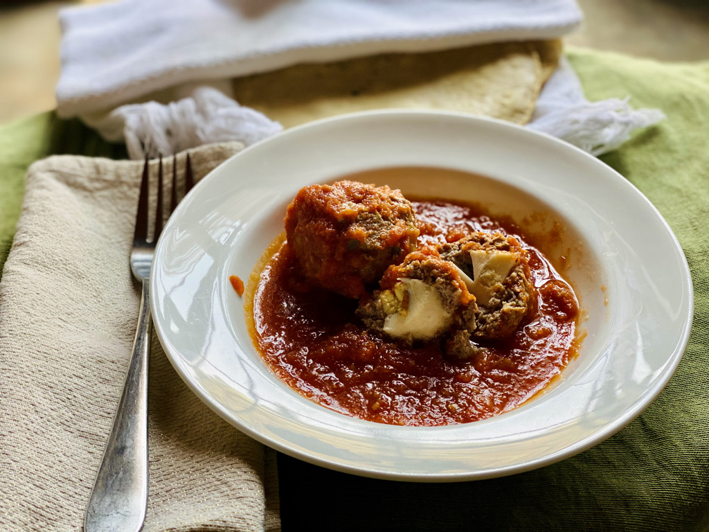 Meatball with hardboiled egg filling