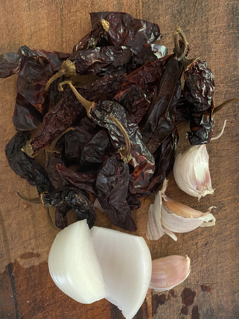 Raw chile morita salsa ingredients