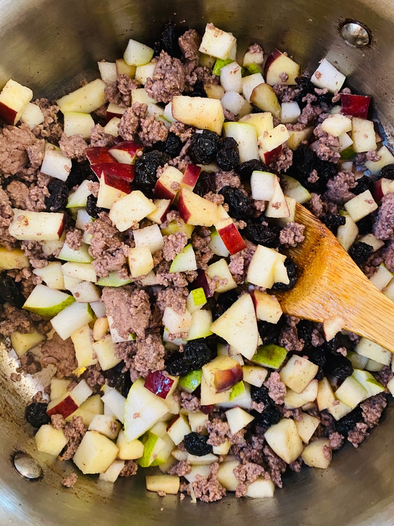Filling for chiles en nogada cooking