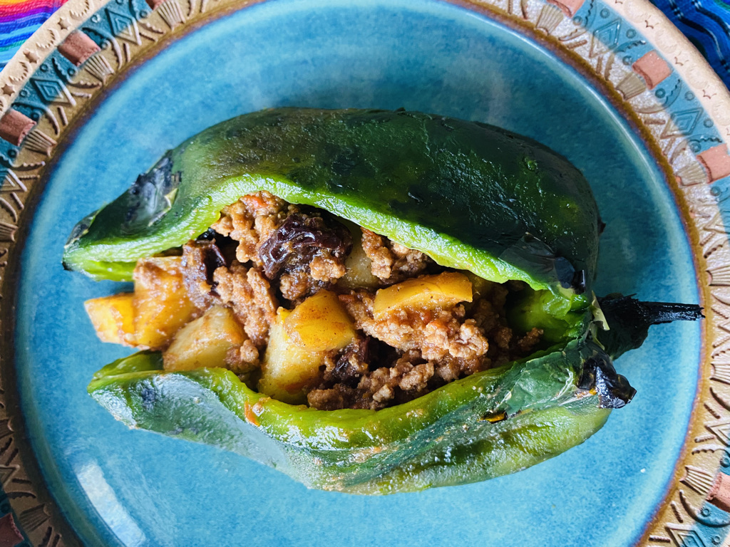Filled chile for chile en nogada (no sauce)