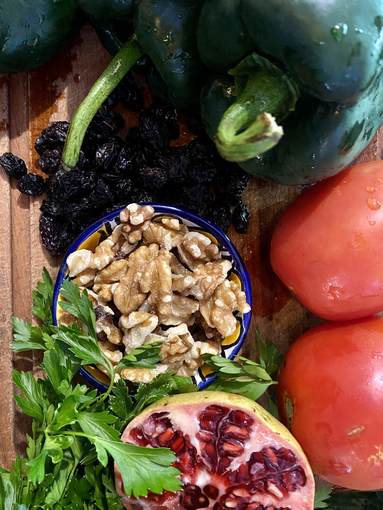Some ingredients for chiles en nogada