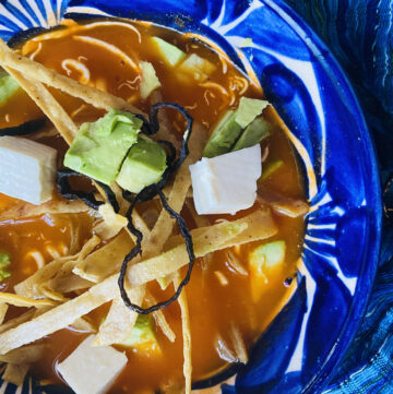 Close up tortilla soup