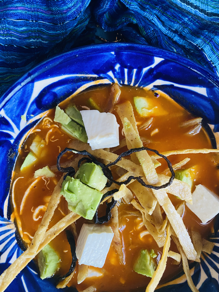Close up tortilla soup