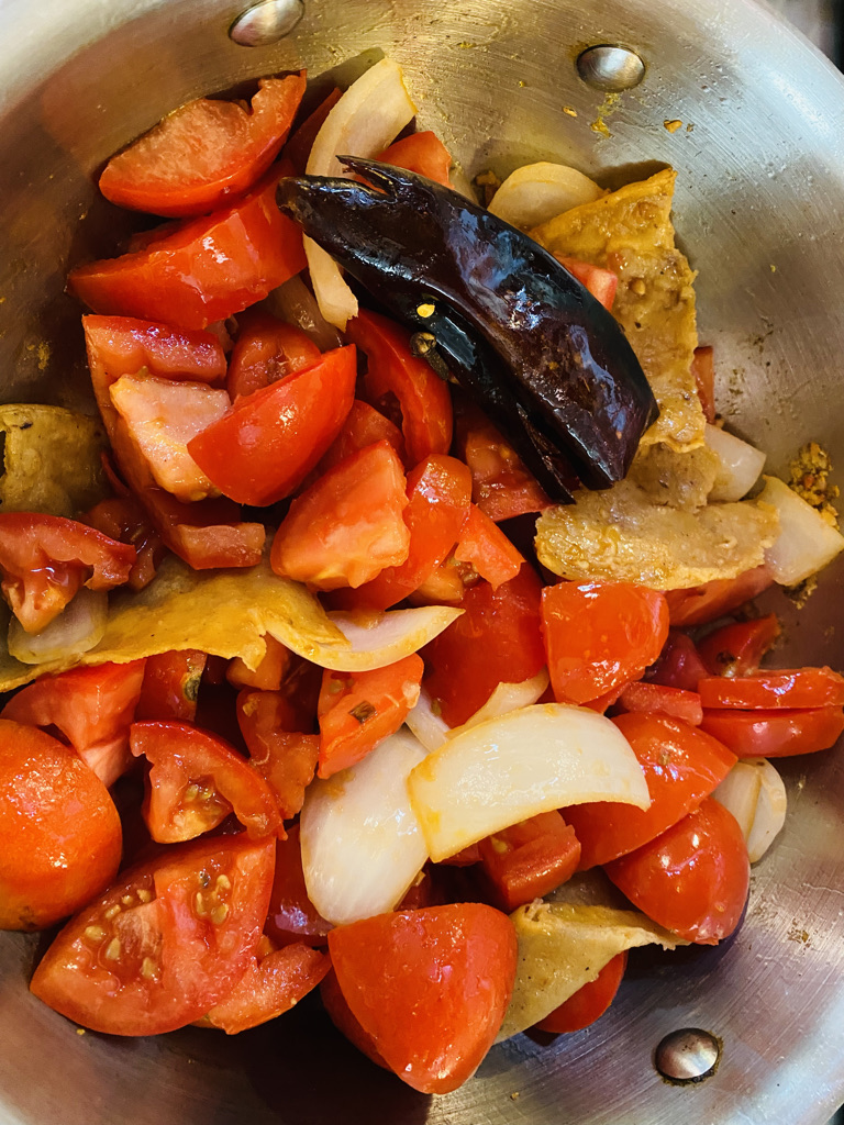 Tortilla soup base ingredients before adding broth