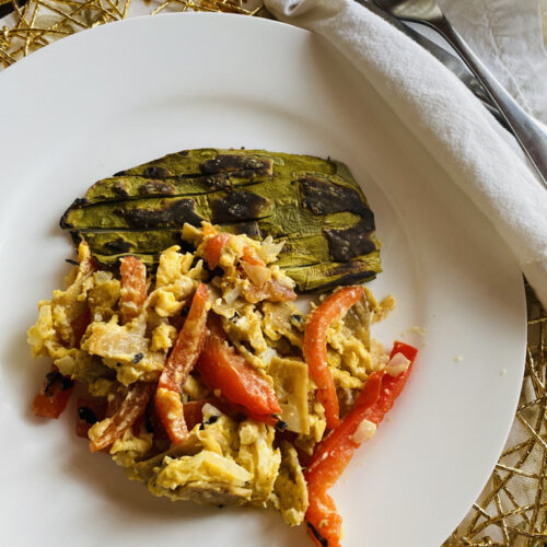 Migas with grilled nopal