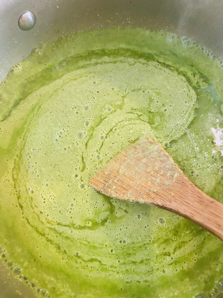 Mole verde sauce just starting to cook