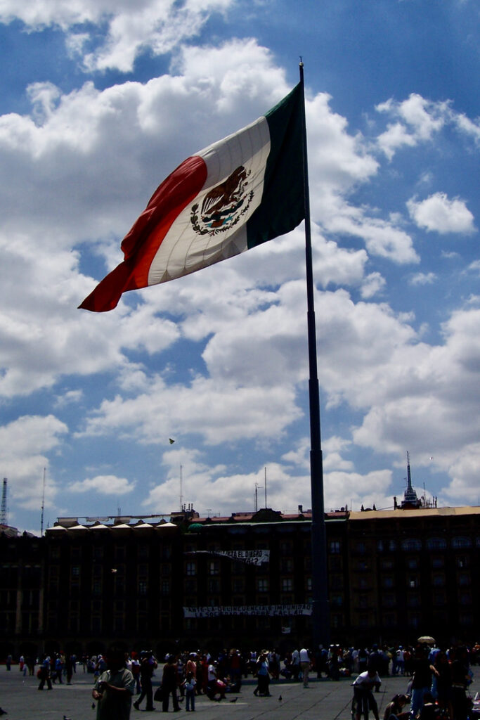 Mexican Flag Mexico City Zocalo