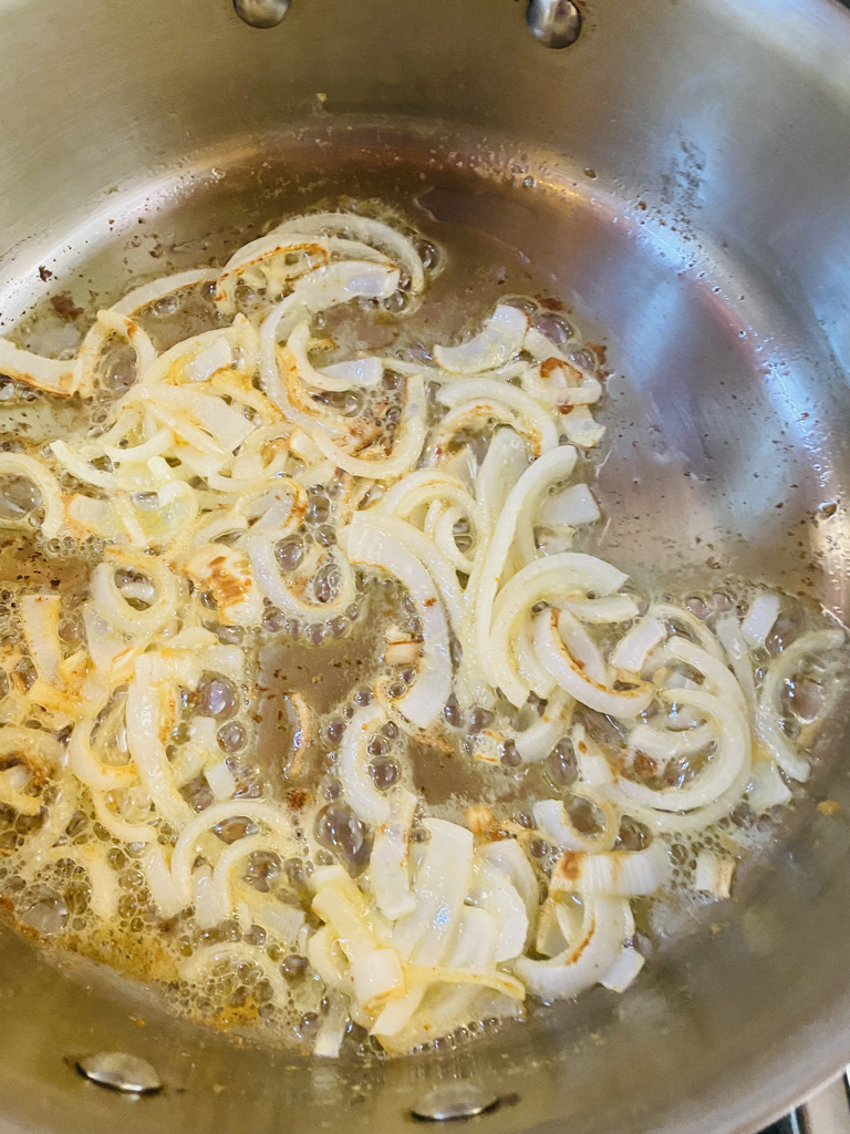 Onions and garlic frying