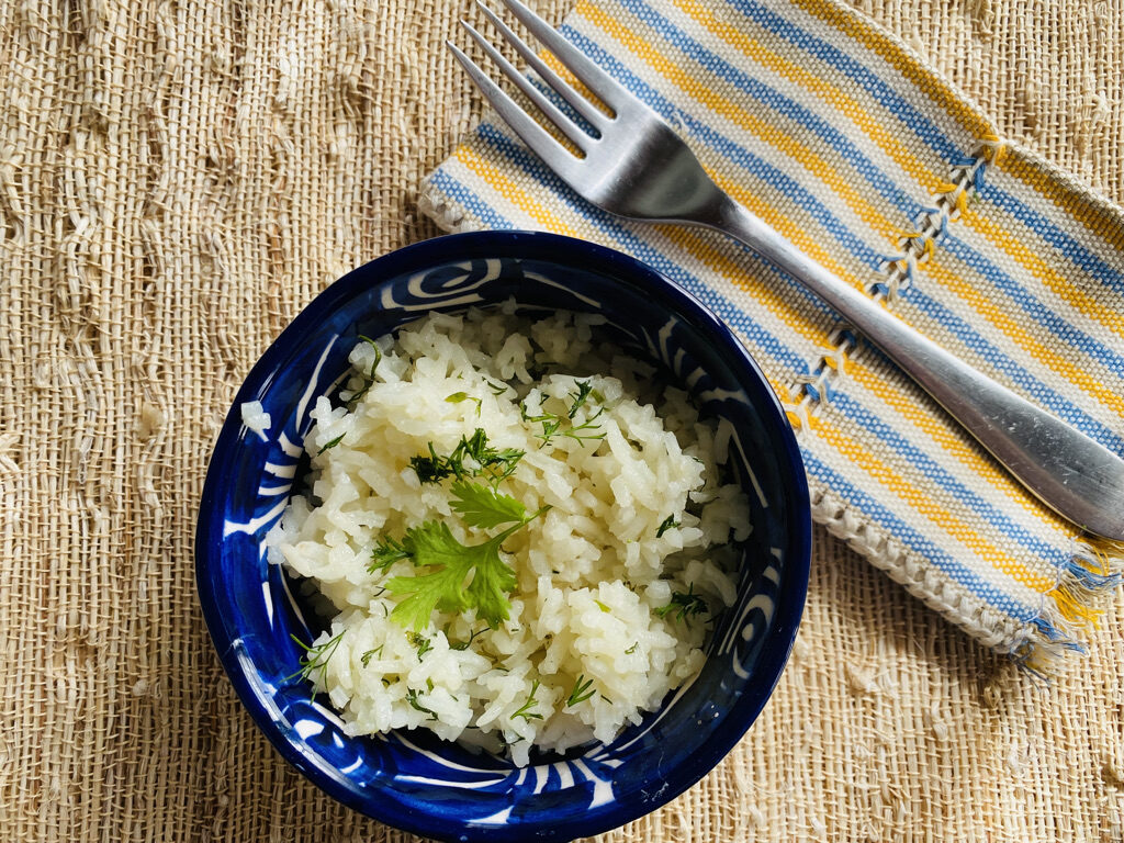 Cilantro lime rice in bowl