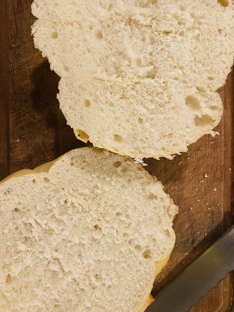 Telera sliced for molletes
