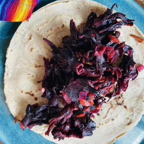 Hibiscus flower taco