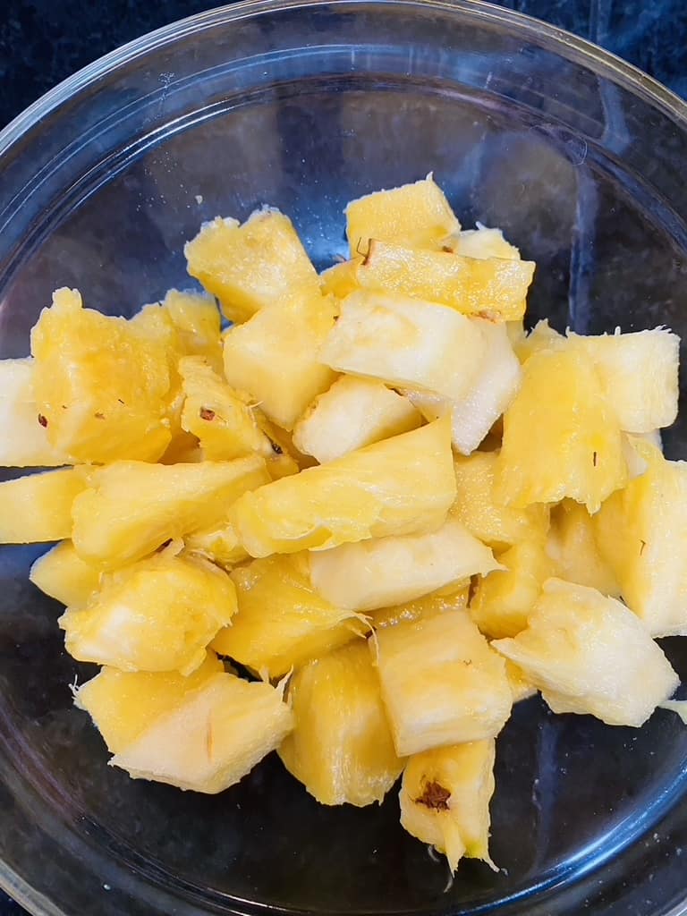 Pineapple ready for the blender
