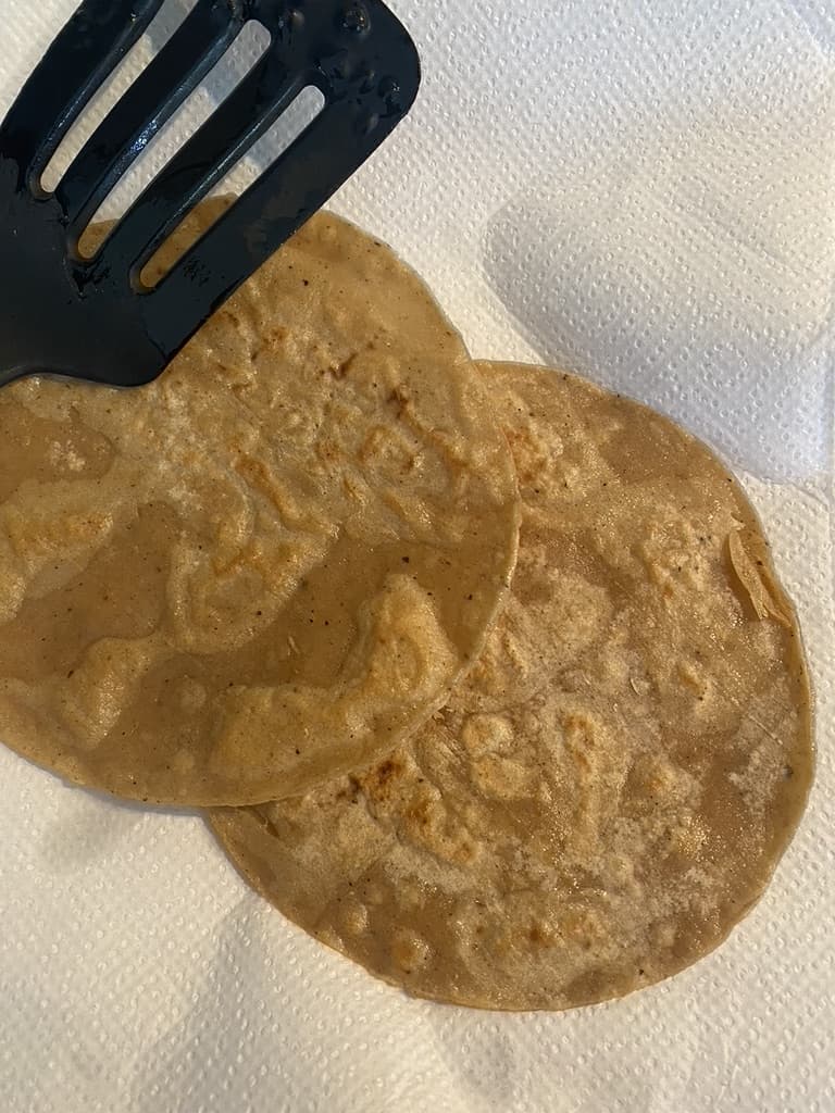 Fried corn tortillas