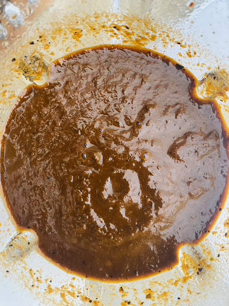 Pasilla chile sauce in blender