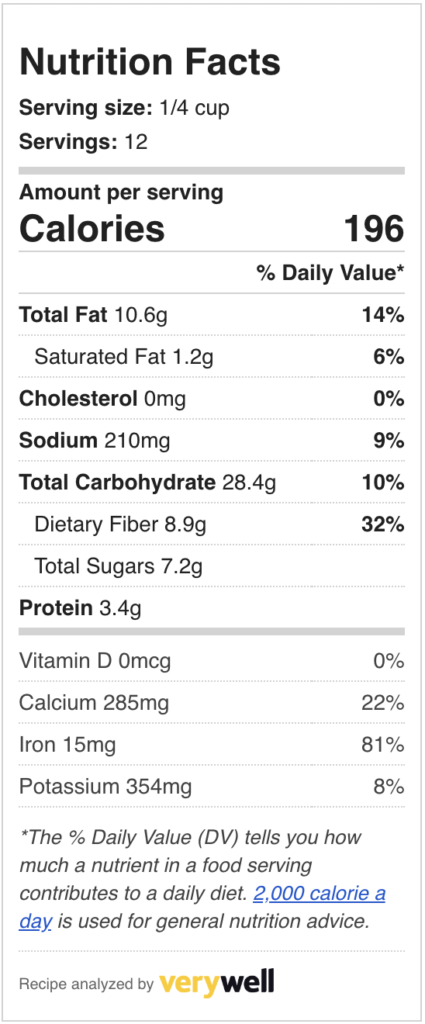 Nutrition label for pickled jalapeños