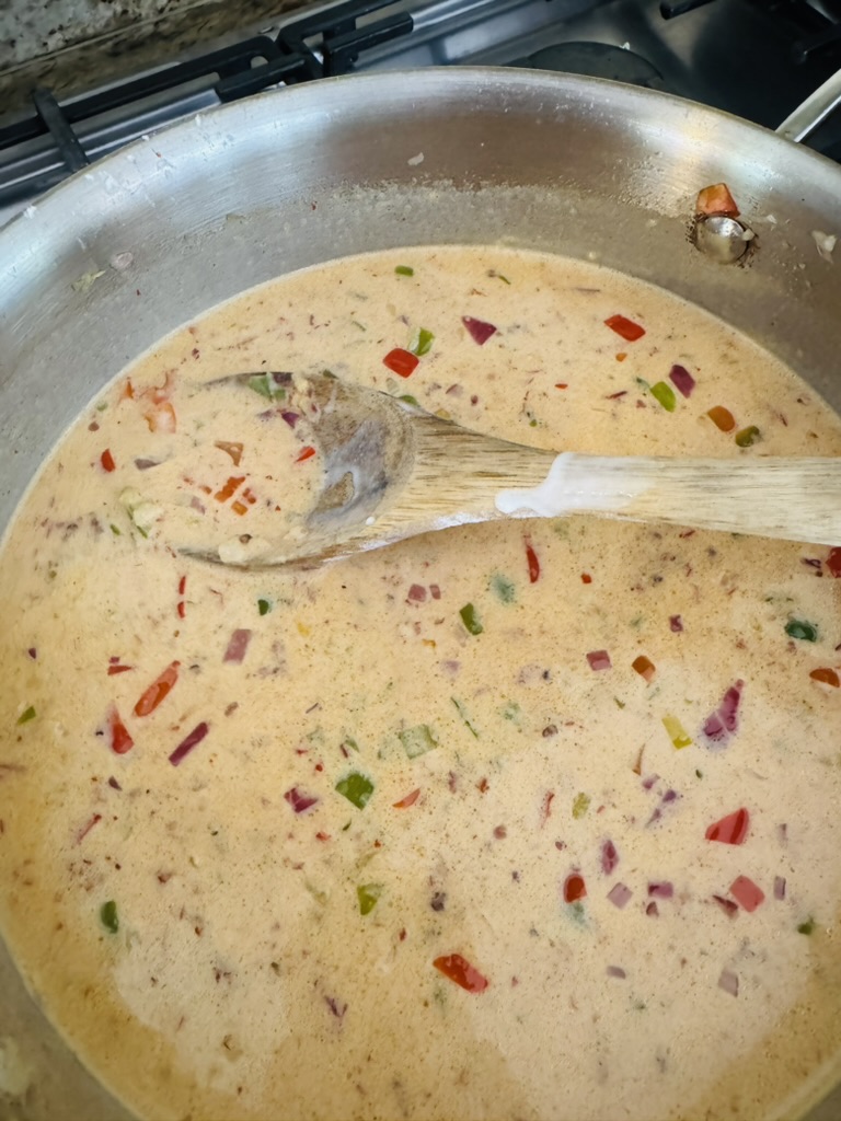 Creamy chipotle sauce before being cooked and reduced